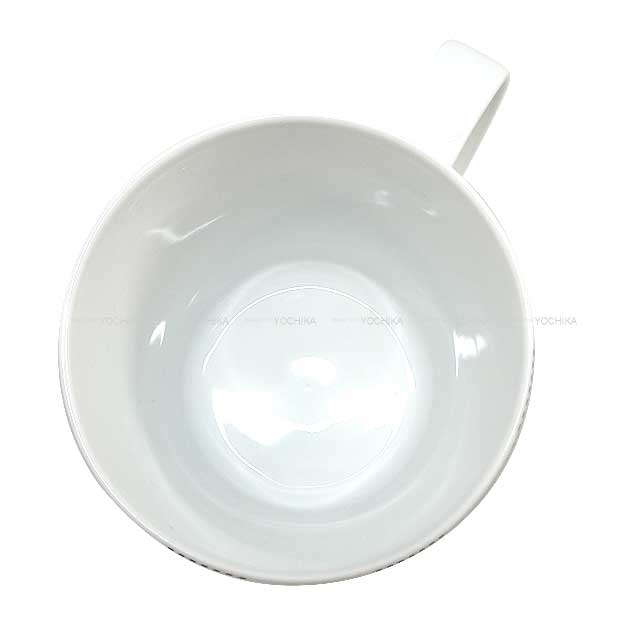 HERMES mug cup FALLYE24 Deletion  Blanc (White)/Grey Porcelain[EXCELLENT][Authentic]