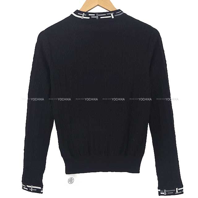 2023 fall and winter HERMES Knit  Do Re Boucles long sleeve Sweater #34 Noir (Black) Cashmere/Nyron/Polyurethane[BRAND NEW][Authentic]