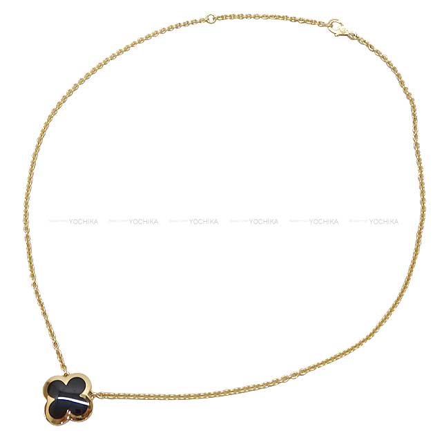 [Pre-loved] Van Cleef & Arpels necklace Pure Alhambra Black/Gold Onyx/K18 Gold HW VCARB13900[LIKE NEW][Authentic]