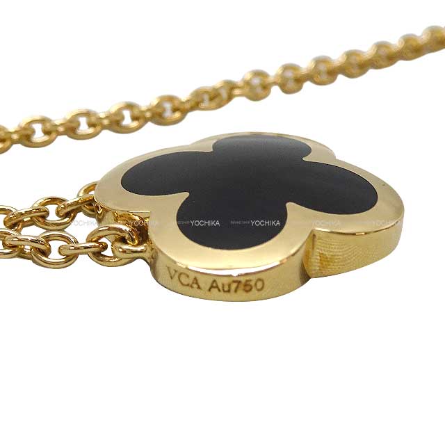 [Pre-loved] Van Cleef & Arpels necklace Pure Alhambra Black/Gold Onyx/K18 Gold HW VCARB13900[LIKE NEW][Authentic]