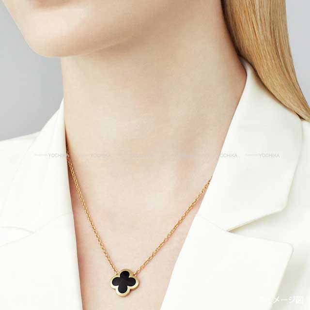 [Pre-loved] Van Cleef & Arpels necklace Pure Alhambra Black/Gold Onyx/K18 Gold HW VCARB13900[LIKE NEW][Authentic]