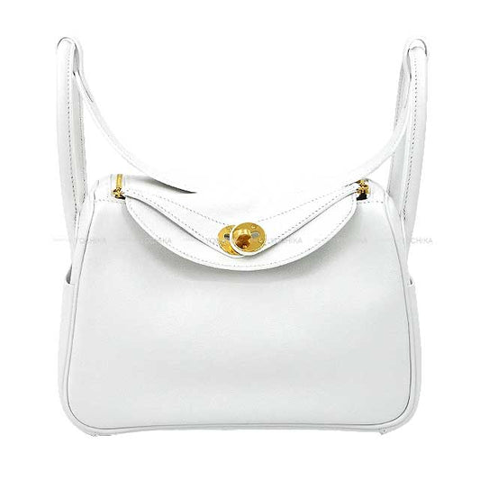 HERMES Shoulder bag Lindy 26 New White Evercolor Gold HW Stamp B[BRAND NEW][Authentic]