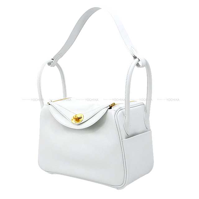 HERMES Shoulder bag Lindy 26 New White Veau Tadelakt Gold HW Stamp B[BRAND NEW][Authentic]