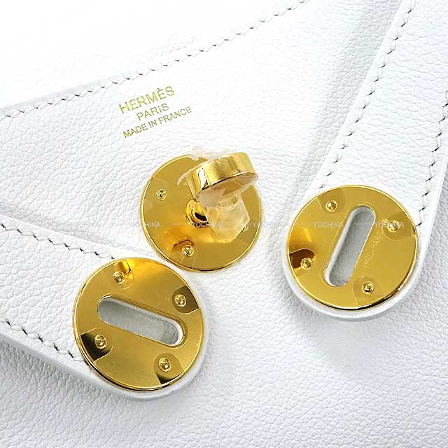 HERMES Shoulder bag Lindy 26 New White Veau Tadelakt Gold HW Stamp B[BRAND NEW][Authentic]