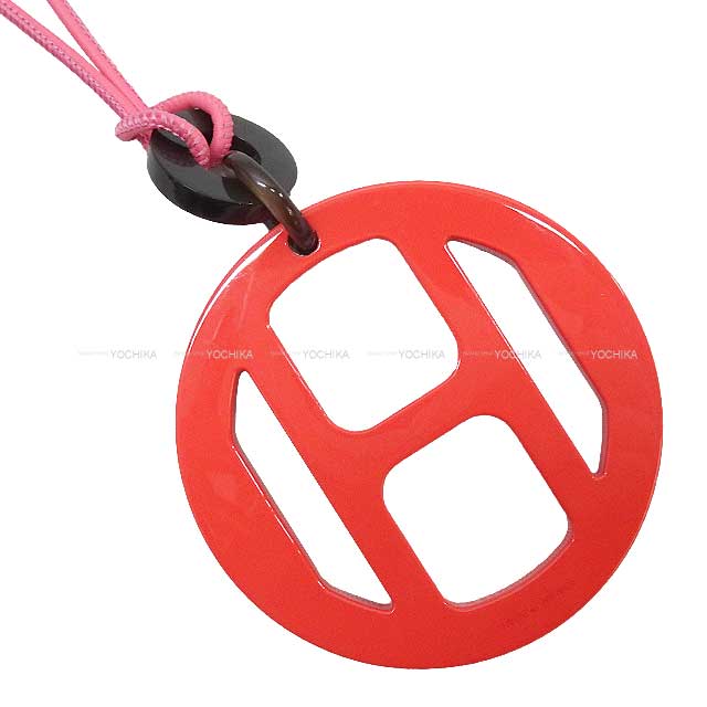 HERMES necklace H Equipe Pendant Tropic Buffalo Horn Silver HW[BRAND NEW][Authentic]