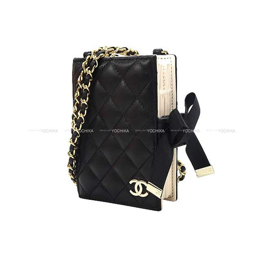 2023 SS CHANEL card holder Chain shoulder Bag Book Noir (Black)/Blanc (White) Lambskin Champagne Gold HW AP2954[EXCELLENT][Authentic]