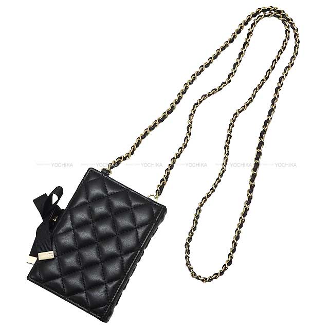 2023 SS CHANEL card holder Chain shoulder Bag Book Noir (Black)/Blanc (White) Lambskin Champagne Gold HW AP2954[EXCELLENT][Authentic]