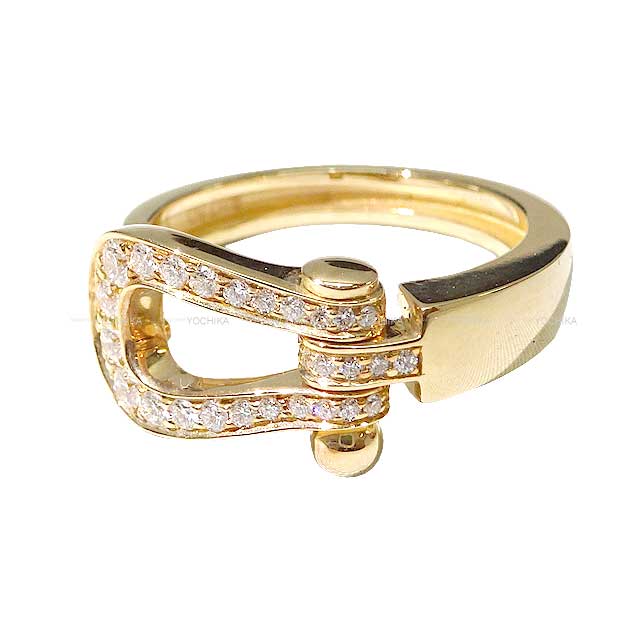 11717 ring Force10 MM #46 K18YG/Diamond 0.2ct Gold HW 4B0378[EXCELLENT][Authentic]