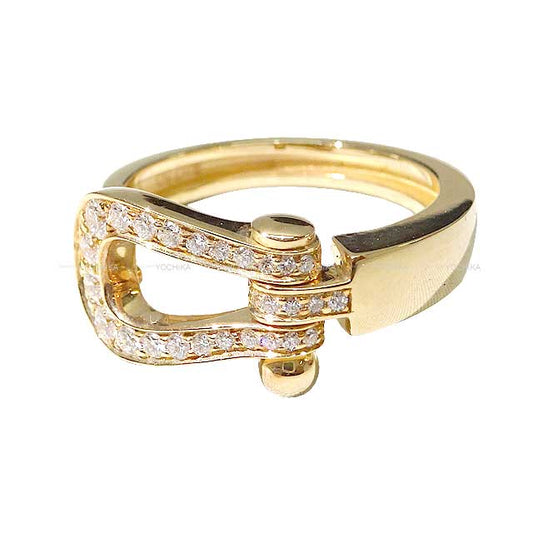 11717 ring Force10 MM #46 K18YG/Diamond 0.2ct Gold HW 4B0378[EXCELLENT][Authentic]