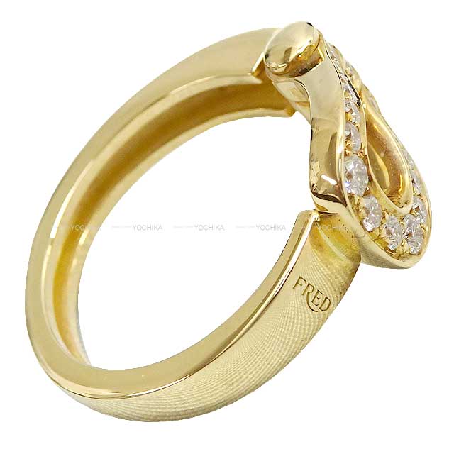 11717 ring Force10 MM #46 K18YG/Diamond 0.2ct Gold HW 4B0378[EXCELLENT][Authentic]