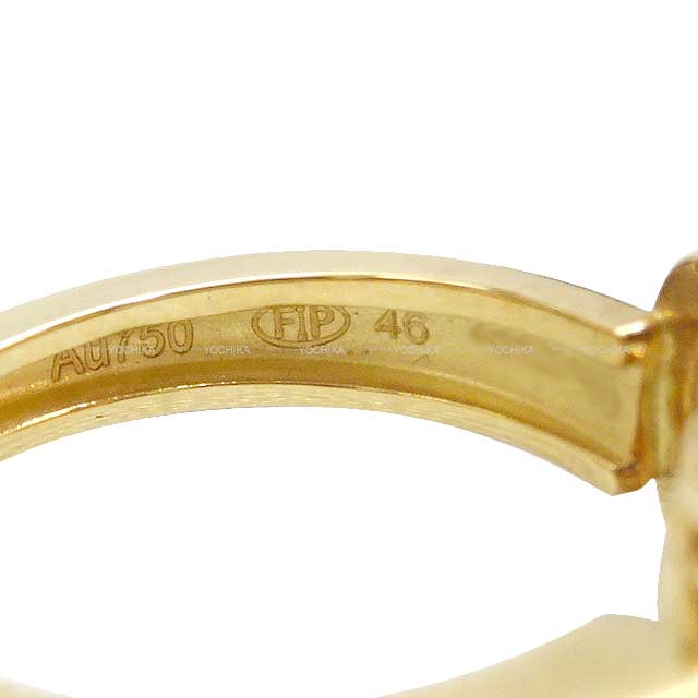 11717 ring Force10 MM #46 K18YG/Diamond 0.2ct Gold HW 4B0378[EXCELLENT][Authentic]