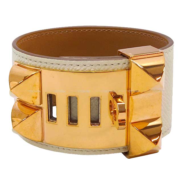 HERMES bracelet COLLIER DE CHIEN（CDC） Nata Veau Epsom Rose Gold HW Stamp B[EXCELLENT][Authentic]