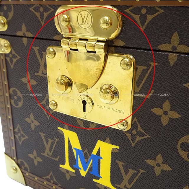 LOUIS VUITTON imported variety goods Boite Franco Trunk Type Cosmetic Box Special Order with Initials Monogram Canvas Antique Gold HW M21828[ALMOST NEW][Authentic]