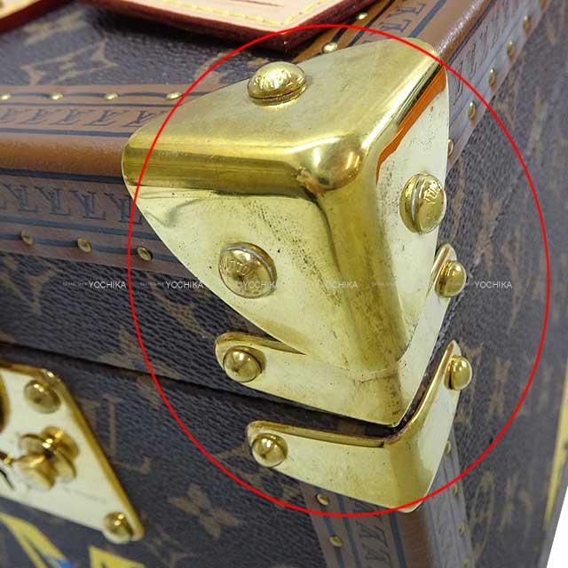 LOUIS VUITTON imported variety goods Boite Franco Trunk Type Cosmetic Box Special Order with Initials Monogram Canvas Antique Gold HW M21828[ALMOST NEW][Authentic]