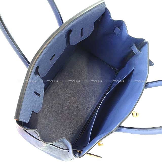 [Pre-loved] HERMES Handbag Birkin30 Bleu Brighton Veau Jonathan Gold HW Stamp C[LIKE NEW][Authentic]