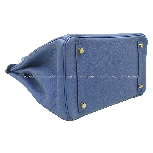 [Pre-loved] HERMES Handbag Birkin30 Bleu Brighton Veau Jonathan Gold HW Stamp C[LIKE NEW][Authentic]