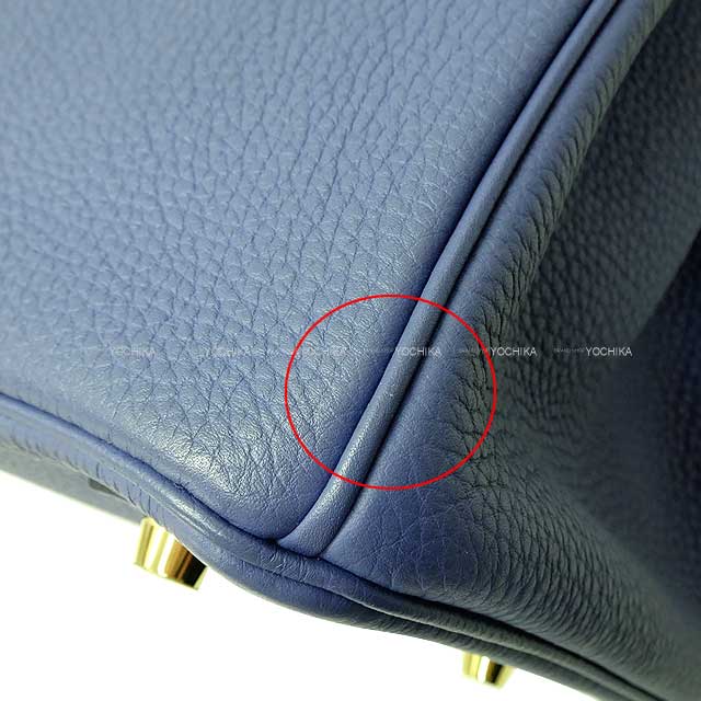 [Pre-loved] HERMES Handbag Birkin30 Bleu Brighton Veau Jonathan Gold HW Stamp C[LIKE NEW][Authentic]