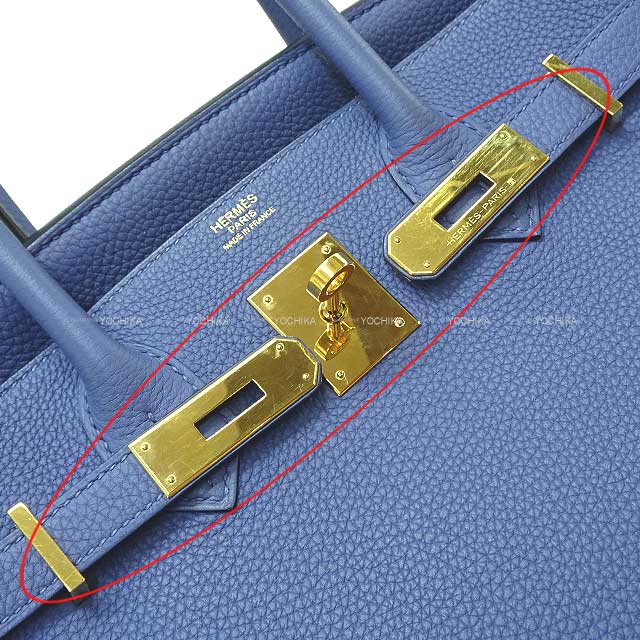 [Pre-loved] HERMES Handbag Birkin30 Bleu Brighton Veau Jonathan Gold HW Stamp C[LIKE NEW][Authentic]