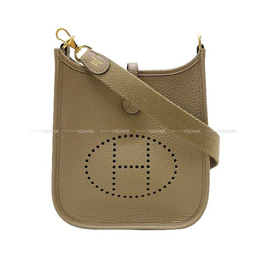 HERMES Shoulder bag Evelyne 16 TPM Beige Marfa Taurillon Clemence Gold HW Stamp W[EXCELLENT][Authentic]