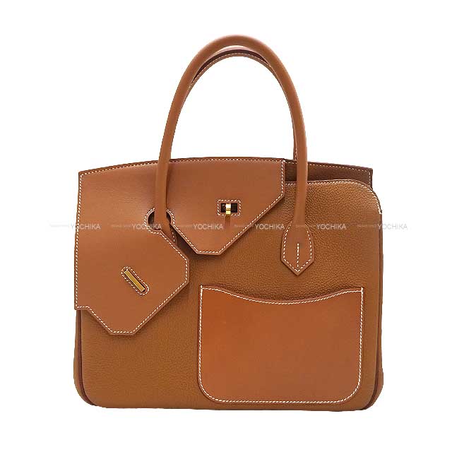 HERMES Handbag Birkin30 en Desordre Gold Veau Jonathan/Evercalf Silver HW Stamp B[BRAND NEW][Authentic]