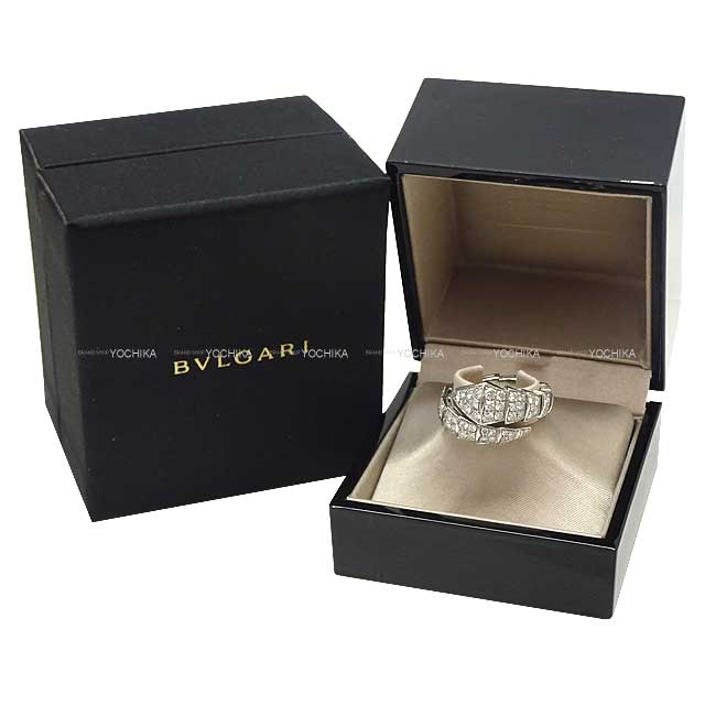 [Pre-loved] BVLGARI ring Serpenti Viper Single Full Diamond K18WG 345209[LIKE NEW][Authentic]