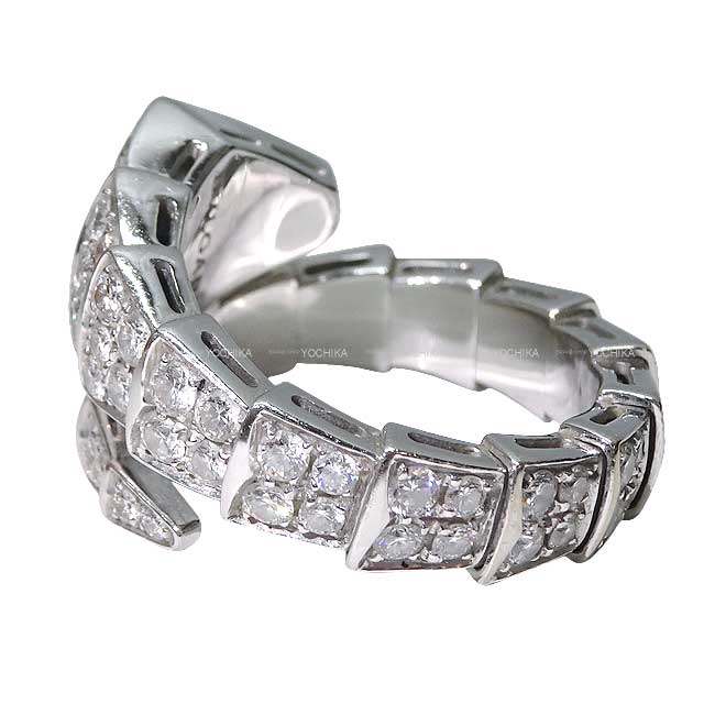 [Pre-loved] BVLGARI ring Serpenti Viper Single Full Diamond K18WG 345209[LIKE NEW][Authentic]