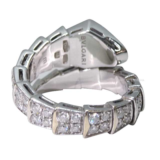 [Pre-loved] BVLGARI ring Serpenti Viper Single Full Diamond K18WG 345209[LIKE NEW][Authentic]