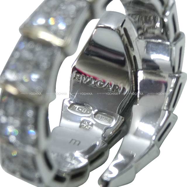 [Pre-loved] BVLGARI ring Serpenti Viper Single Full Diamond K18WG 345209[LIKE NEW][Authentic]