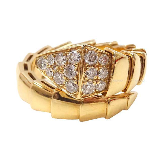 [Pre-loved] BVLGARI ring Serpenti Viper Single Diamond K18YG 345206[LIKE NEW][Authentic]