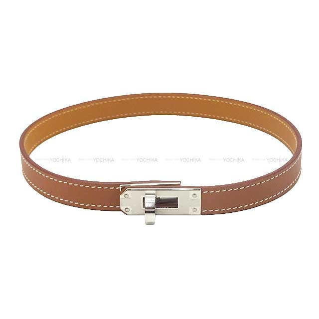 HERMES bracelet O'kelly Choker Gold Veau Swift Silver HW Stamp B[BRAND NEW][Authentic]