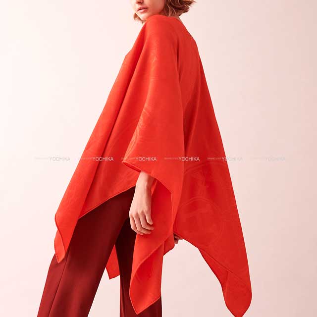 HERMES Poncho New Libris grenadine Cashmere85%/ Silk15%[EXCELLENT][Authentic]