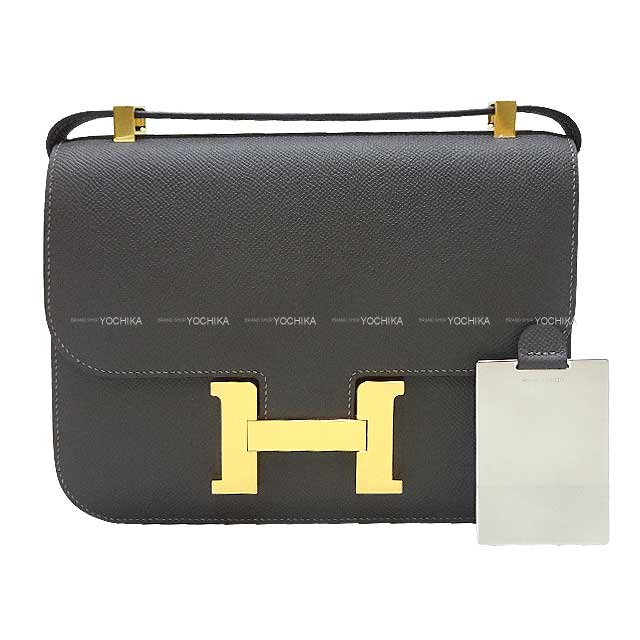 HERMES Shoulder bag Constance 1 24 MM Miroir Graphite Veau Epsom Gold HW Stamp B[BRAND NEW][Authentic]