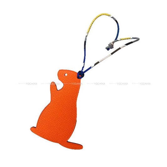 HERMES bag charm Petit H Guinea pig Orange/Ebene Veau Epsom/Veau Togo[BRAND NEW][Authentic]