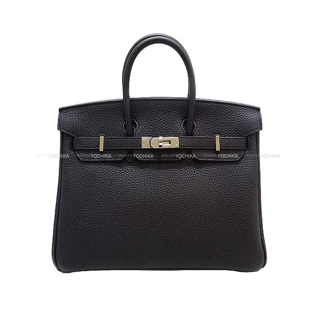 HERMES Handbag Birkin25 Birkin25 Noir (Black) Veau Jonathan Silver HW Stamp Z[ALMOST NEW][Authentic]