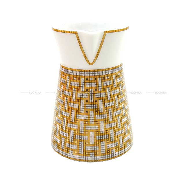 HERMES tableware Creamer Mosaique au 24 Gold Porcelain[BRAND NEW][Authentic]