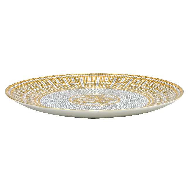 HERMES tableware Plate Mosaique au 24 21cm Gold Porcelain[BRAND NEW][Authentic]