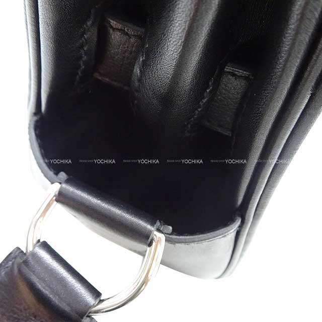 HERMES Shoulder bag Kelly Messenger 24 PM Noir (Black) Evercolor Silver HW Stamp B[EXCELLENT][Authentic]