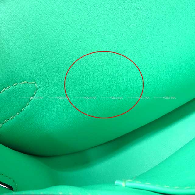 HERMES Shoulder bag Jypsiere Mini Vert comics Evercolor Silver HW Stamp B[EXCELLENT][Authentic]