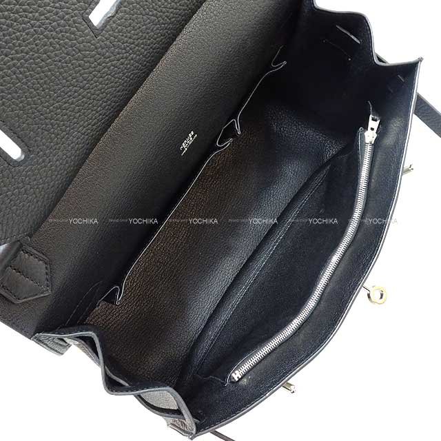 [Pre-loved] HERMES Shoulder bag Jypsiere 31 Noir (Black) Taurillon Clemence Silver HW Stamp ▢R[LIKE NEW][Authentic]