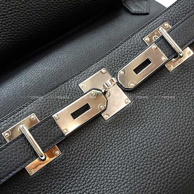 [Pre-loved] HERMES Shoulder bag Jypsiere 31 Noir (Black) Taurillon Clemence Silver HW Stamp ▢R[LIKE NEW][Authentic]