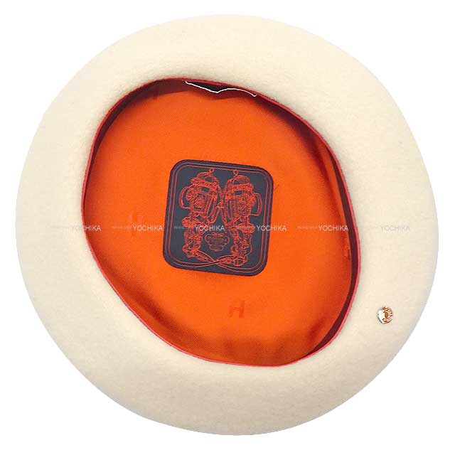 2024 SS NEW HERMES beret SAINT HONORE Brides de Gala #58 Blan Casse Feutre(Felt)[BRAND NEW][Authentic]