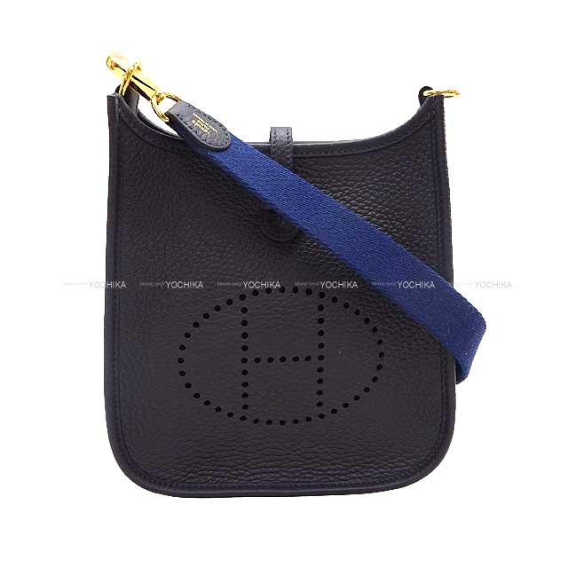 HERMES Shoulder bag Evelyne 16 TPM amazon Caban/Bleu Saphir Taurillon Clemence Gold HW Stamp B[BRAND NEW][Authentic]