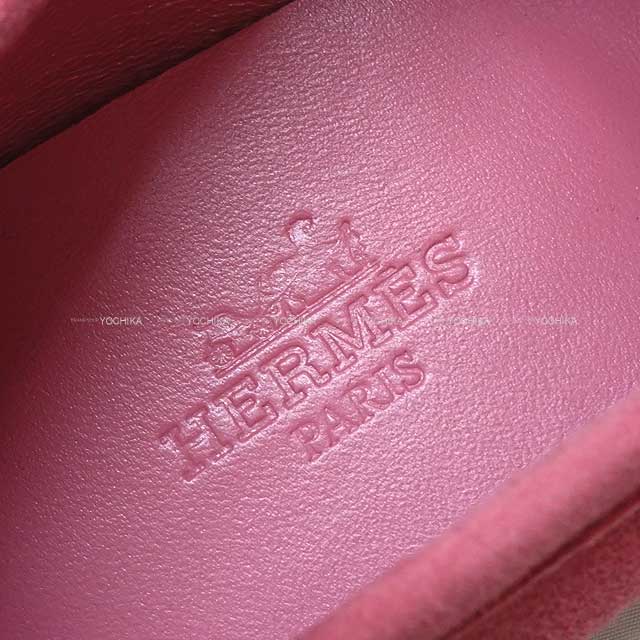 HERMES loafers Moccasin Paris #35 Rose Aphrodite Chevre Velour #35[EXCELLENT][Authentic]