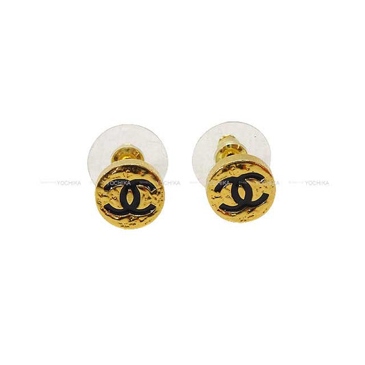 CHANEL pierced earring COCO mark Round Gold Gold HW[BRAND NEW][Authentic]