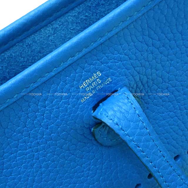 HERMES Shoulder bag Evelyne 16 TPM Bleu Zellige Taurillon Clemence Silver HW Stamp U[EXCELLENT][Authentic]