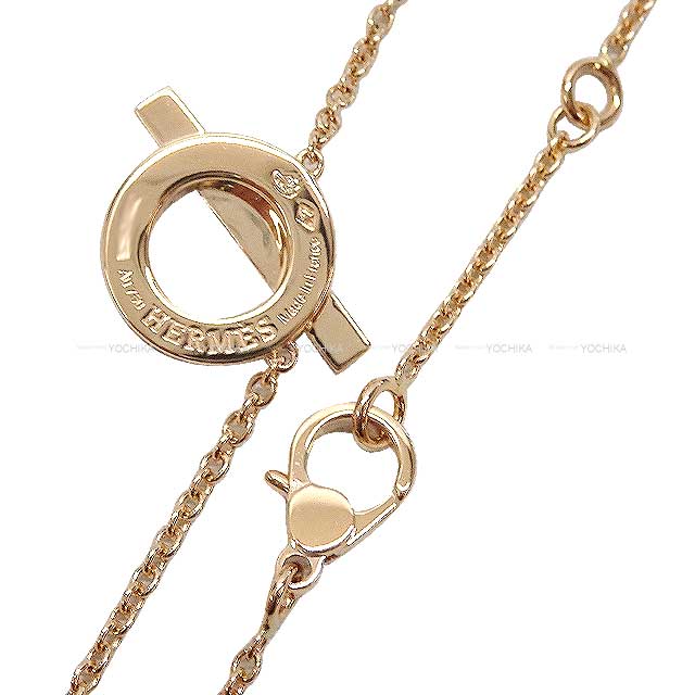 HERMES necklace Pendant Finesse diamond pink Gold K18PG/Diamond 0.46ct Rose Gold HW[EXCELLENT][Authentic]