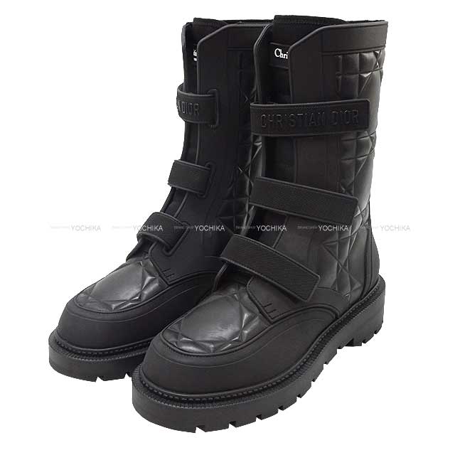 Christian Dior boots Evolution Macrocannage Strap Ankle Noir (Black) Rubber #37 KDI854CN90037[BRAND NEW][Authentic]