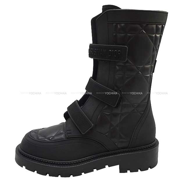 Christian Dior boots Evolution Macrocannage Strap Ankle Noir (Black) Rubber #37 KDI854CN90037[BRAND NEW][Authentic]