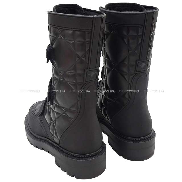 Christian Dior boots Evolution Macrocannage Strap Ankle Noir (Black) Rubber #37 KDI854CN90037[BRAND NEW][Authentic]