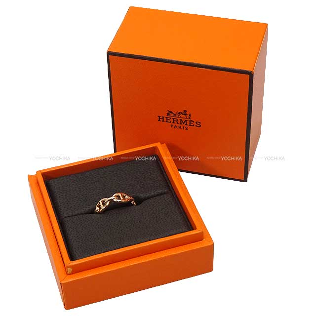 HERMES ring Chaine D'ancre Enchainee PM #52 Rose Gold AU750 52 Rose Gold HW[EXCELLENT][Authentic]